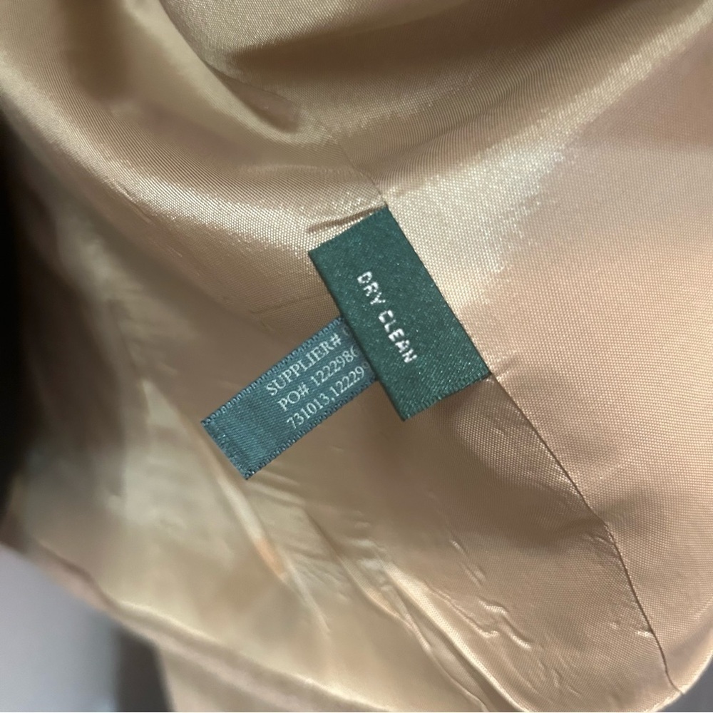 Lauren Ralph Lauren Women 109% Linen Blazer 12 Tan Brown Lined Pockets Career - Picture 9 of 10